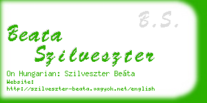beata szilveszter business card